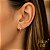 Brinco Meia Argola J Ouro 18k Diamante - Imagem 2