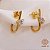 Brinco Meia Argola J Ouro 18k Diamante - Imagem 1