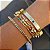 Pulseira Cadeado Esferas Ouro 18k - Imagem 5