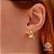 Brinco Meia Argola Ouro 18k Diamante - Imagem 1