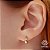 Brinco Meia Argola Ouro 18k Diamante - Imagem 1