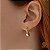 Brinco Meia Argola Ouro 18k Diamante - Imagem 1