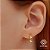 Brinco Meia Argola Ouro 18k Diamante - Imagem 1