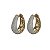 Brinco Argola Gota em Ouro 18k com Ródio Branco - Imagem 1