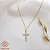 Kit Cordão + Pingente Cruz Ouro 18k Zircônia - Imagem 1