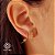 Brinco Pequeno Argola Esfera Ouro 18k - Imagem 1