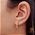 Brinco Meia Argola Diamantado Ouro 18k - Imagem 1