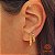 Kit 2 Pares de Brincos Argola Diamantado Ouro 18k - Imagem 1