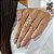 Anel Folhas Ouro 18k com Ródio Branco Zircônias - Imagem 2