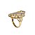 Anel Folhas Ouro 18k com Ródio Branco Zircônias - Imagem 9