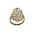 Anel Folhas Ouro 18k com Ródio Branco Zircônias - Imagem 1
