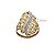 Anel Folhas Ouro 18k com Ródio Branco Zircônias - Imagem 3