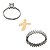 Kit Anel Solitário Ouro Branco 18k + Anel Navete Inteira Ouro Branco 18k Brilhante Moissanite - Imagem 1