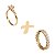 Kit Anel Solitário Ouro 18k + Anel Navete Inteira Ouro 18k Brilhante Moissanite - Imagem 1