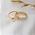 Kit Anel Solitário Ouro 18k + Anel Navete Inteira Ouro 18k Brilhante Moissanite - Imagem 3