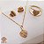 Kit Coração 3 Cores Ouro 18k Anel + Gargantilha + Brinco - Imagem 1