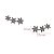 Brinco Ear Cuff Flores Prata 925 Zircônias - Imagem 3