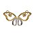 Brinco Borboleta Bicolor Ouro 18k - Imagem 4