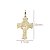 Pingente Face de Cristo Cruz Ouro 18k - Imagem 4
