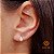 Brinco Argola Flor Ouro 18k Zircônias - Imagem 1