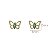 Brinco Infantil Borboleta Ouro 18k Esmeralda - Imagem 3