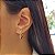 Brinco Meia Argola Duo de Cores Ouro 18k Diamante - Imagem 5