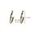 Brinco Meia Argola Duo de Cores Ouro 18k Diamante - Imagem 4