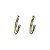 Brinco Meia Argola Duo de Cores Ouro 18k Diamante - Imagem 2