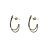 Brinco Meia Argola Duo de Cores Ouro 18k Diamante - Imagem 8