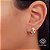 Brinco Meia Argola Ouro 18k Zircônia - Imagem 1