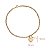 Pulseira Elo Português Pingente Coração Com Chave Ouro 18k - Imagem 3