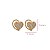 Brinco Coração Esferas Ouro 18k Zircônias - Imagem 4