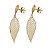Brinco Folha Esteira Ouro 18k - Imagem 9