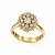 Anel Chuveiro Rainha Ouro 18k Diamante Laboratório - Imagem 1
