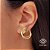 Brinco Meia Argola Dupla Ouro 18k - Imagem 1