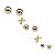 Kit 3 Pares Brinco Bola Ouro 18k - Imagem 2