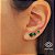 Kit 3 Pares Brinco Ponto de Luz Verde Ouro 18k - Imagem 1
