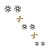 Kit 3 Pares Brinco Ponto de Luz Branco Ouro 18k - Imagem 2