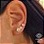 Kit 3 Pares Brinco Ponto de Luz Branco Ouro 18k - Imagem 1
