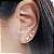 Kit 3 Pares Brinco Ponto de Luz Champanhe Ouro 18k - Imagem 3