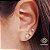 Kit 3 Pares Brinco Ponto de Luz Champanhe Ouro 18k - Imagem 1