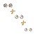 Kit 3 Pares Brinco Ponto de Luz Branco Ouro 18k - Imagem 2