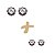 Kit 2 Pares Brinco Ponto de Luz Branco Ouro 18k - Imagem 2