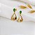 Brinco Gota em Ouro 18k Zircônia Verde - Imagem 3