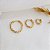 Kit 3 Pares Brinco Argola Ouro 18k - Imagem 5