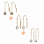 Kit 3 Pares Brinco Fio Ponto de Luz em Ouro 18k - Imagem 1