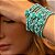 Pulseira Flor Pedrarias Cor Turquesa - Imagem 7