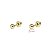Brinco Infantil Bolinha 2mm em Ouro 10k - Imagem 3