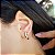 Brinco Meia Argola em Ouro 18k e Diamante - Imagem 5