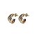 Brinco Meia Argola 3 Cores em Ouro 10k - cod30075 - Imagem 2